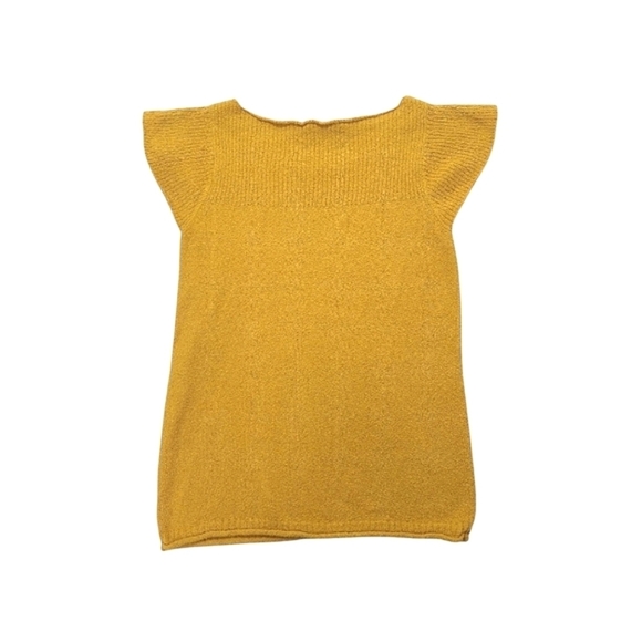 Madewell Marigold Mustard Cap Sleeve Sweater Tee XXS Relaxed Boxy Fit - Picture 5 of 7